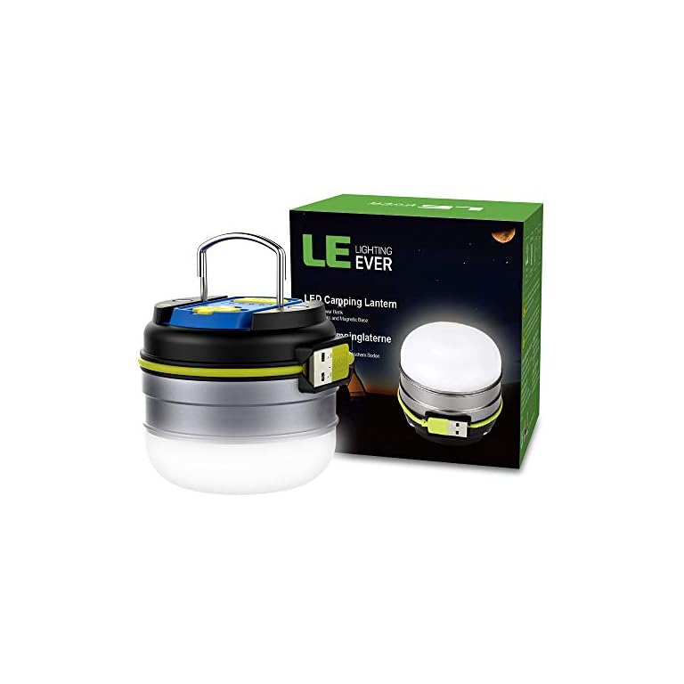 LE Rechargeable LED Camping Lantern, 3000mAh Power Bank, 280lm, 3