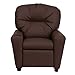 Flash Furniture Chandler LeatherSoft Kids Recliner with Cup Holder and Safety Recline, Contemporary Reclining Chair for Kids, Supports up to 90 lbs., Brown