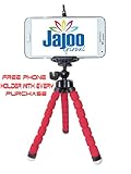 Foto Buddy Flexible Tripod Stand with Free Mobile Cell Phone Holder. High Quality Flexible Tripod Ideal for Your Selfie with Your Smartphone, Compact Digital Camera or Camcorder -Iphone 4s,5,5s,5c,6 6 Plus, Samsung Galaxy S3,S4,S5,S6, Galaxy Note, Nokia, Lg, Htc, Ipad Tablet and Gopro Attachments Stylish Foam Design with Wrapable Legs (Red).