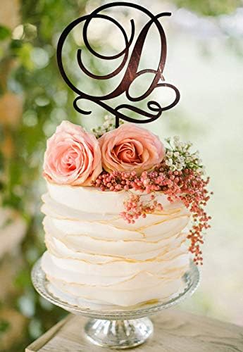 Letter D cake topper Wedding Cake Topper Gold Monogram Cake Topper D Initial cake topper Wood Cake Topper C J K O Rustic Wedding Cake Decor