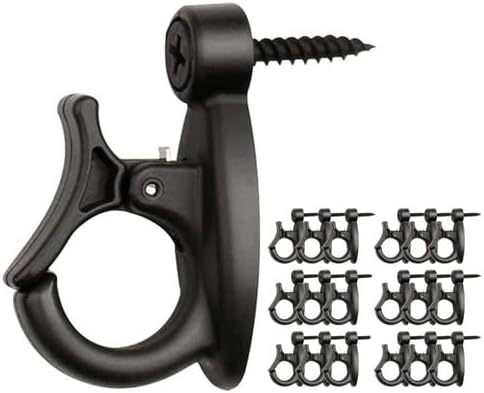 Outdoor Hanging Brackets - SOONDAR Indoor Light Hanger Hooks, Outdoor String Light Hooks, Screw-in Hooks for Hanging String Lights and Wire, Plants, Wind Chimes, Black, 20 Pack