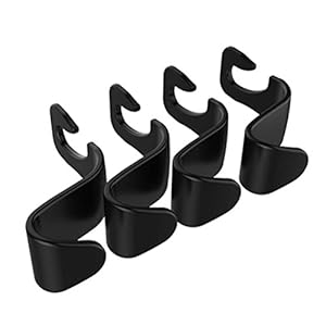LIOOBO 4 stks auto achterbank hoofdsteun Organizer Hanger opslag haak voor boodschappentas handtas (zwart)
