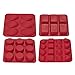 Candy Making & Baking - Nonstick Silicone Bakeware Molds Set - Use for Small Cakes, Madeleines, Cupcakes, Muffins, Chocolates, Candies, Butter, Soap, Candles, and More - Red - Set of 4