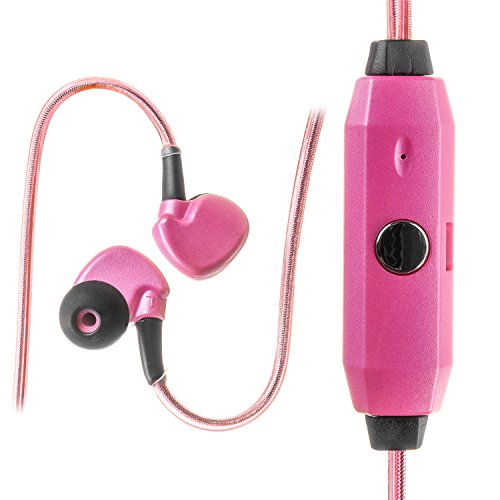 Lysignal Sports Glowing Stereo Headphones EL in-Ear Earphones with Mic and Remote Control for 3.5mm Audio Enabled Devices (Pink)
