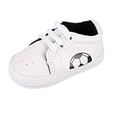 Fairy Season Toddler Prewalker Football Lace Up Sneaker Breathable PU Leather Trainers Shoes (3-6 months, Black)