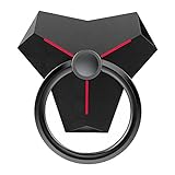 HaloVa Phone Ring Holder, 360° Rotation Cellphone Metal Stand Finger Grip Kickstand, Universal Anti-Drop Ring Grip Stand for iPhone, iPad, Samsung HTC Nokia Smartphones, Tablet, Black