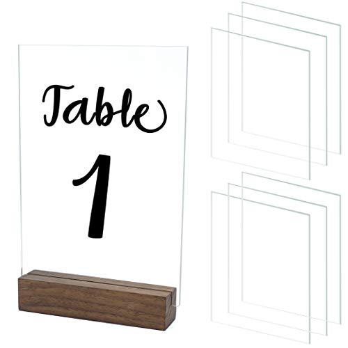 10 Blank Acrylic Signs, 4x6 Inch, Clear Sheets - Perfect for Wedding Table Numbers, Engrave, Calligraphy & Painting DIY Projects, 1/8 inch Thick