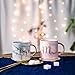 Jumway Mr and Mrs Coffee Mugs - Wedding Gifts for Bride and Groom Gifts for Bridal Shower Engagement Gifts and Married Couples Gifts - Ceramic Marble Cups 12Oz