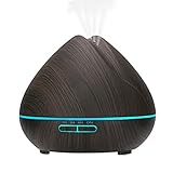 Aroma Essential Oil Diffuser,400ml Ultrasonic Cool Mist Humidifier for Large Room-Wood Black