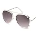 Quay Australia NEEDING FAME Women's Sunglasses Bold Aviator - Clear/Brown