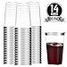 Munfix 100 Silver Plastic Tumblers - 14 Oz Clear, Elegant Party Cups with Silver Rim, Perfect for Weddings and Events