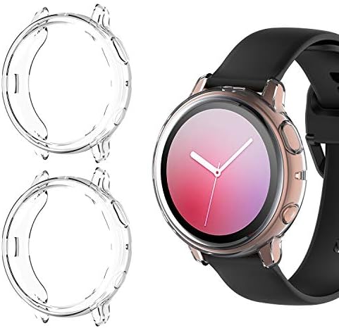 FASTSNAIL Protective Case for Samsung Galaxy Watch Active 2 44mm, [2Pack] Screen Protector Galaxy Watch Active2 44mm Smartwatch Shockproof Case Cover Shell (Clear)