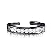 Black Rhodium Plated Sterling Silver Toe Rings Round Cut Cubic Zirconia White Channel Set