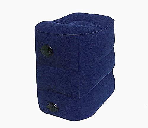Leg Rest Pillow, Double Gas Valve Inflatable Footrest Travel Air Cushion with 3 Adjustable Height for Adults, Kids, Children Lay Down or Sleep on Long Flights, Cars, Bus, Trains, Office Napping, Home