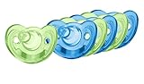 GumDrop Silicone Newborn Pacifier, 6 Pack, Blue/Green