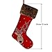 Valery Madelyn 21 inch Luxury Red Gold Christmas Stockings with Reindeer and Fur Cuff, Themed with Tree Skirt (Not Included)