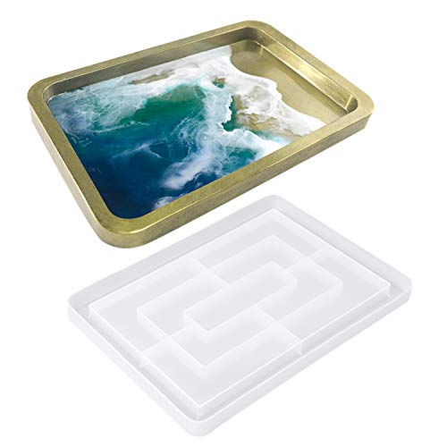 Resin Mold Rolling Tray, Large Rectangle Silicone Mold Resin Rolling Tray Mold Epoxy Casting