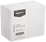 AmazonBasics Ruled Index Cards - 3x5 Inches (10 Packs of 100)