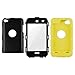 Generic Yellow Deluxe Hybrid Premium Rugged Hard Soft Case Skin Cover for iPod Touch 4th Gen