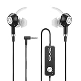 OVC Active Noise Cancelling Earbuds Headphones Wired in Ear Earphones - 60 Hours ANC Playtime, Dual Driver, Bass Enhancement, Volume Control with Microphone, 3.5mm Plug for Android (Black)