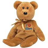 1 X TY Beanie Baby - ILLINOIS the Bear (I Love Illinois - State Exclusive)