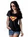 Decrum Womens Superman Logo Shield Logo T Shirt| Black, L