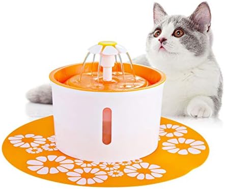 ペット給水器 猫 水飲み器 セール特価品 自動 犬 みずのみ器 活性炭フィルター付き 水量の見える 1 6l大容量 留守番対応 オレンジ 超静音 Usbタイプ 防水食事マット付き 循環式給水器