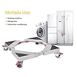 Adjustable Telescopic Furniture Dolly Roller Movable Base Mobile Washing Machine Dolly for Refrigerator Dryer Washer Cabinet, with 4 Locking Rubber Swivel Wheels