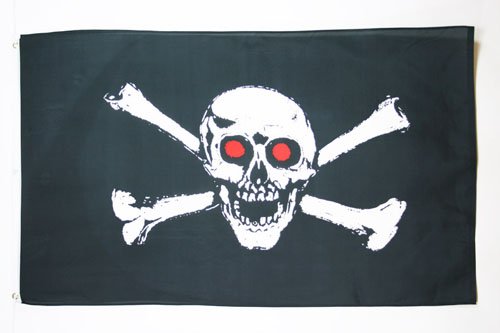 AZ FLAG - Pirate Red Eyes Flag - 2x3 Ft - 100D Polyester Pirates Banner with Two Metal Grommets - Fade Resistant - Vivid Colors - 2' x 3' Feet - 90x60 Cm