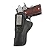 The Defender Leather IWB Holster - Fits Most 1911 Style Handguns - Kimber - Colt - S & W - Sig Sauer - Remington - Ruger & More - Made in USA - Black Left Handed