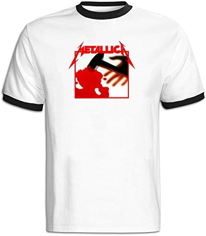 Xxfz Men's Metallica Logo James Hetfield Megadeth Black XX-Large Contrast Color T-shirt