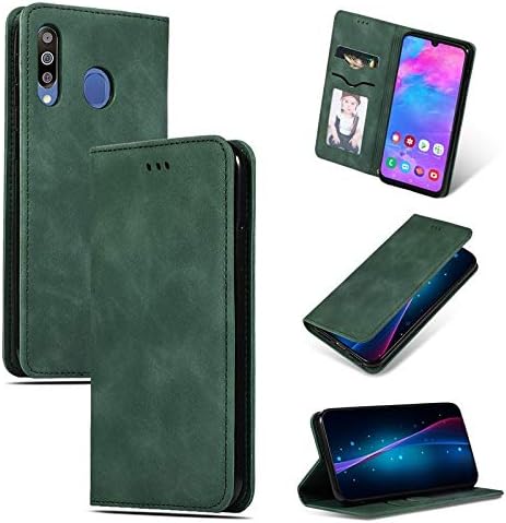 Liuweejb Phone Accessory for Samsung Galaxy M30 Case, PU Leather Magnetic Closure Case, Business Wallet Case with Card Slots and Kickstand for Samsung Galaxy M30 (Color : Green)