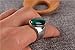 OAKKY Jewelry Men's Stainless Steel Oval Green Gemstone Rings Size 10