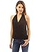 PattyBoutik Women Drape Wrap Elastic Hem Tank Top (Black Small)