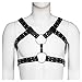 L'vow Men's Black Leather Adjustable Buckle Straps Body Chest Harness Belt (Style one)