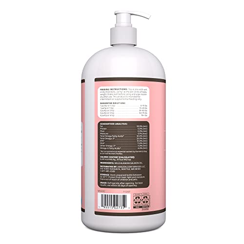 AMAZON BRAND – WONDER BOUND WILD ALASKAN SALMON OIL FOR DOG, CAT, 32 FL OZ