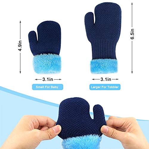 image for phixilin Baby Toddler Winter Mittens Kids Gloves Boys Girls Knit Thick