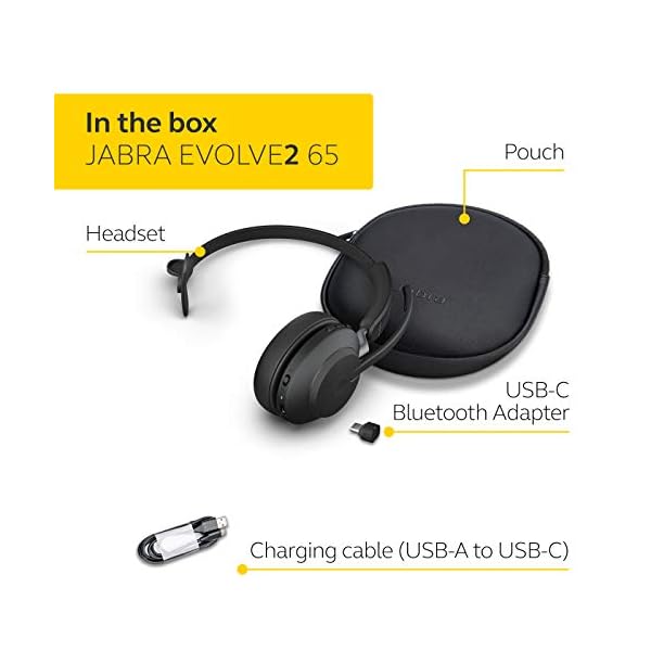 Jabra-Evolve2-65-Wireless-PC-Headset--Noise-Cancelling-Microsoft-Teams-Certified-Mono-Headphones-With-Long-Lasting-Battery--USB-C-Bluetooth-Adapter--Black Jabra Evolve2 65 Wireless PC Headset – Noise Cancelling Microsoft Teams Certified Mono Headphones With Long-Lasting…