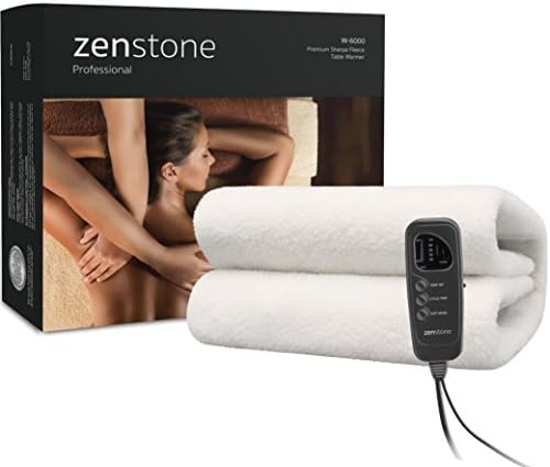 ZENSTONE Professional | NEW 2018 MODEL | Premium Sherpa Fleece Massage Table Warmer | Replacement Plan Included | Heating Pad |