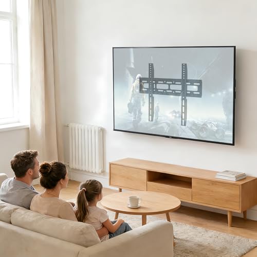 Salandens Soporte TV Universal, Soporte para Pantallas de LED y LCD de 26 a 65 Pulgadas, Soporta hasta 50 kg, Acero Súper Reforzado, Máx VESA 400x400 mm