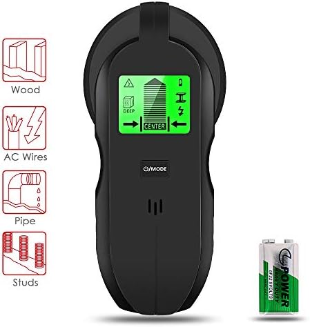 Stud Finder, Center-finding Stud Finder Sensor Wall Scanner- 4 in 1 Multi Function Wall Finder Detector with Digital LCD Display & Sound Warning for Studs/Wood/Metal/Live AC Wires Detection