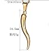 Chengc 14k Real Yellow Gold Men Women Pendant Italian Horn Charm Chili Pepper Pendant