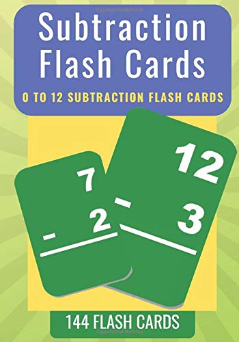 Subtraction Flash Cards: 0 To 12 Subtraction Flash Cards For Kids ...