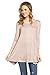 Frumos Womens Tunic 3/4 Sleeve Round Neck Solid Tie Dye Tunic Top Made In USA