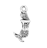 Yaoding 80pcs Mermaid Charms 20x8.5mm Antique Silver Zinc Metal Alloy