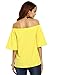 Romwe Womens Off The Shoulder Ruffle Half Sleeve Blouse Yellow L