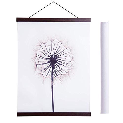 Magnetic Poster Hanger Frame, 39x27 39x13 39x22 Light Wood Wooden Magnet Canvas Artwork Print Dowel Poster Hangers Frames Hanging Kit (Walnut, 39")