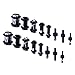 BodyJ4You 72PC Gauges Kit Black White Marble Acrylic Plugs Steel Tapers 14G-00G Ear Stretching Set