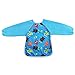 Hi Sprout Unisex Infant Toddler Baby Super Waterproof Sleeved Bib, Reusable Bib with Sleeves& Pocket, Multi Patterns, 6-24 Months (monster story)