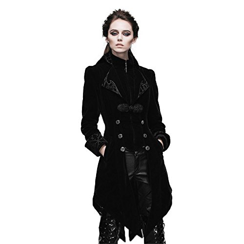 Steampunk Swallow Tail Coat Gothic Women's Long Winter Jacket (2XL, Black) Steampunk Swallow Tail Coat Gothic Women's Long Winter Jacket (2XL, Black)